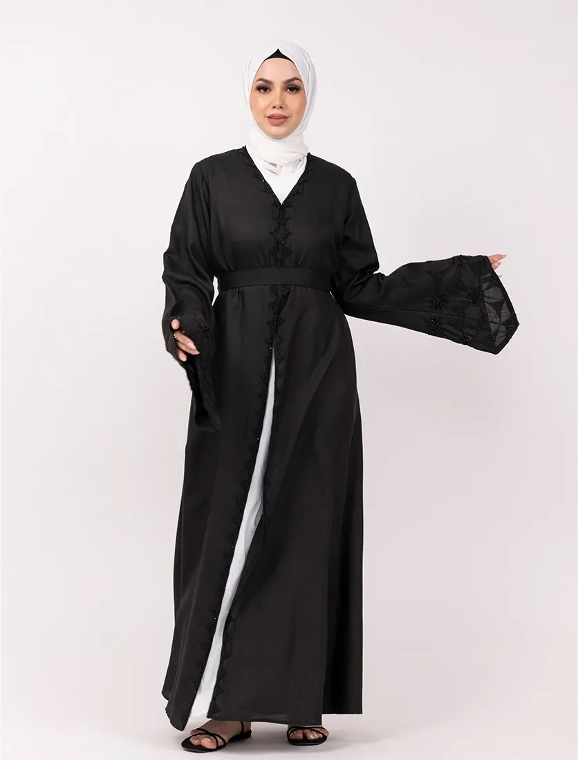 Black Anabia Linen Kimono